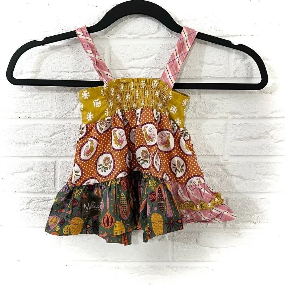 Matilda Jane Thankful For You Tiered Knot Dress with Bloomers Size 0-3 Months